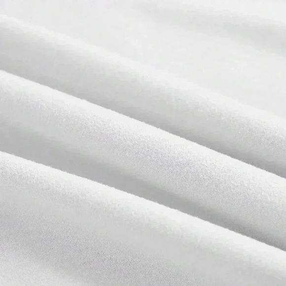 White Casual Women's Letter Print Round Neck Short Sleeve Casual Top - Picture 3 of 4